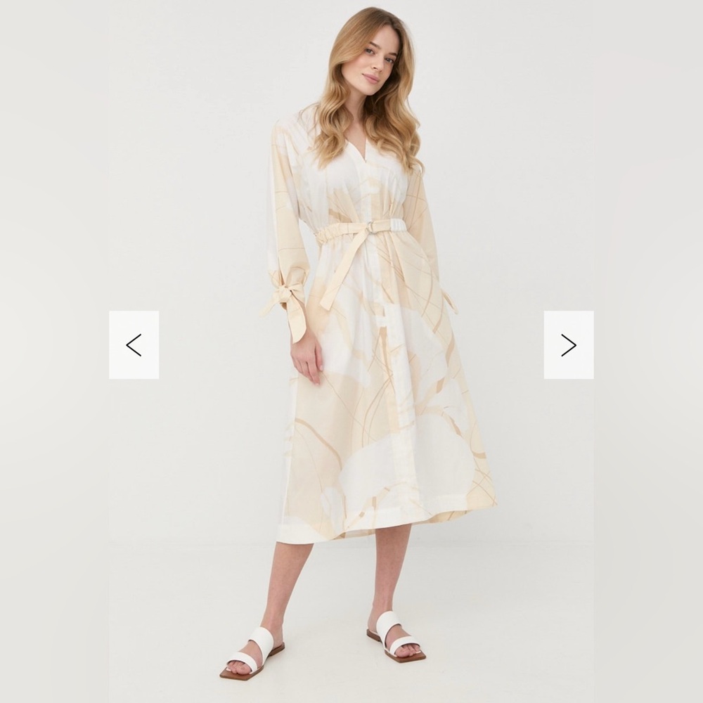 Liviana Conti dress beige midi flared